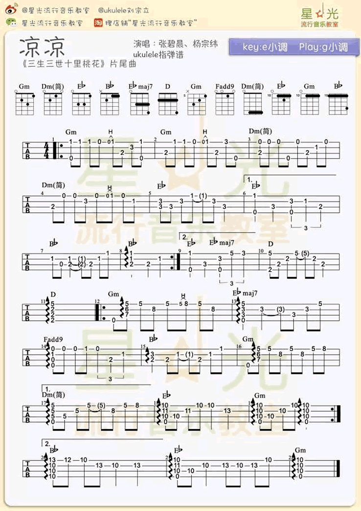 凉凉ukulele指弹尤克里里独奏