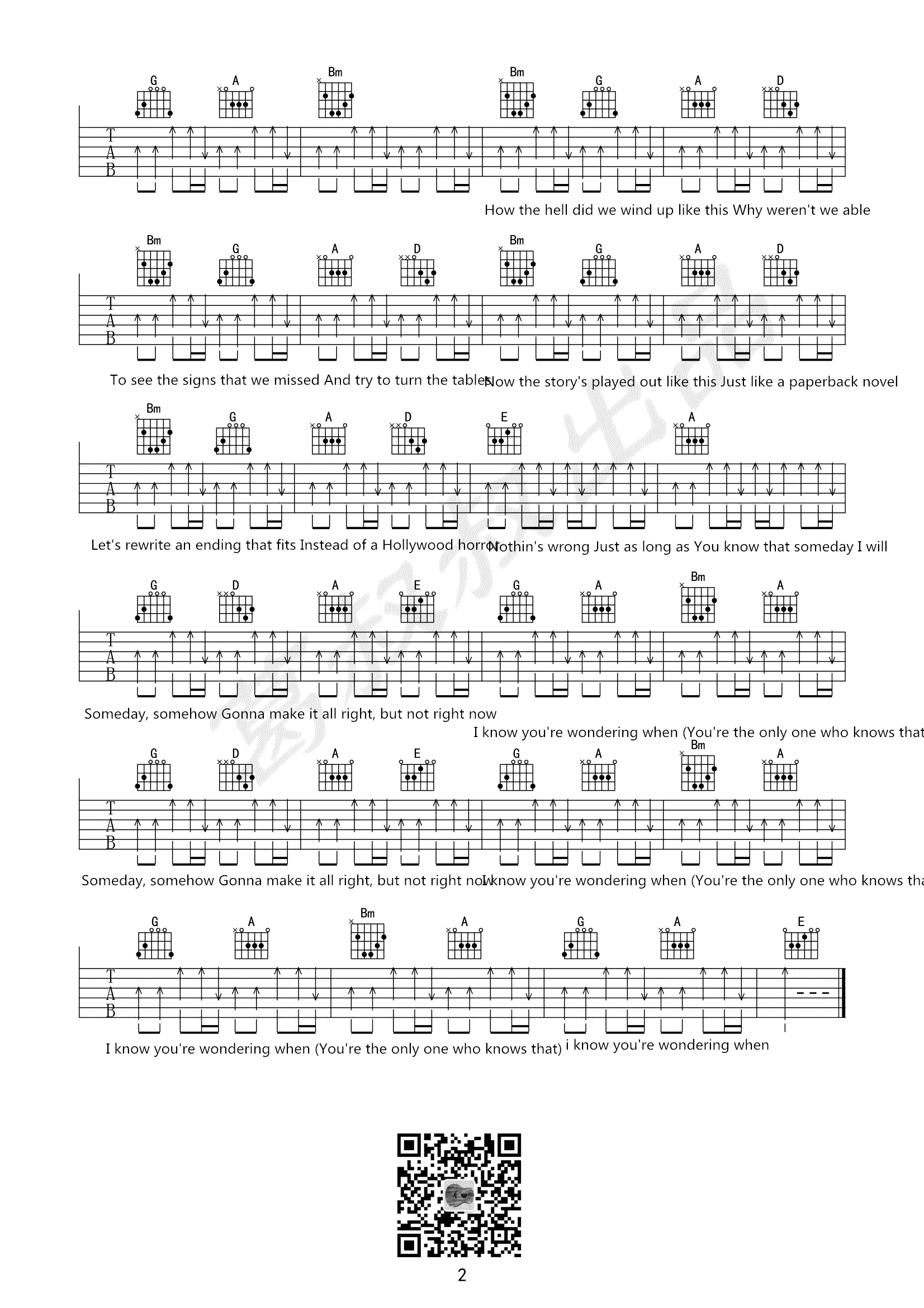 someday吉他谱,Nickelback演唱-2