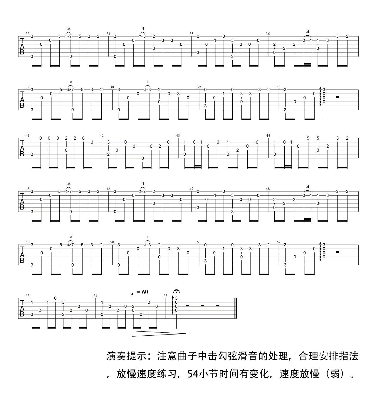 挥着翅膀的女孩指弹吉他谱2