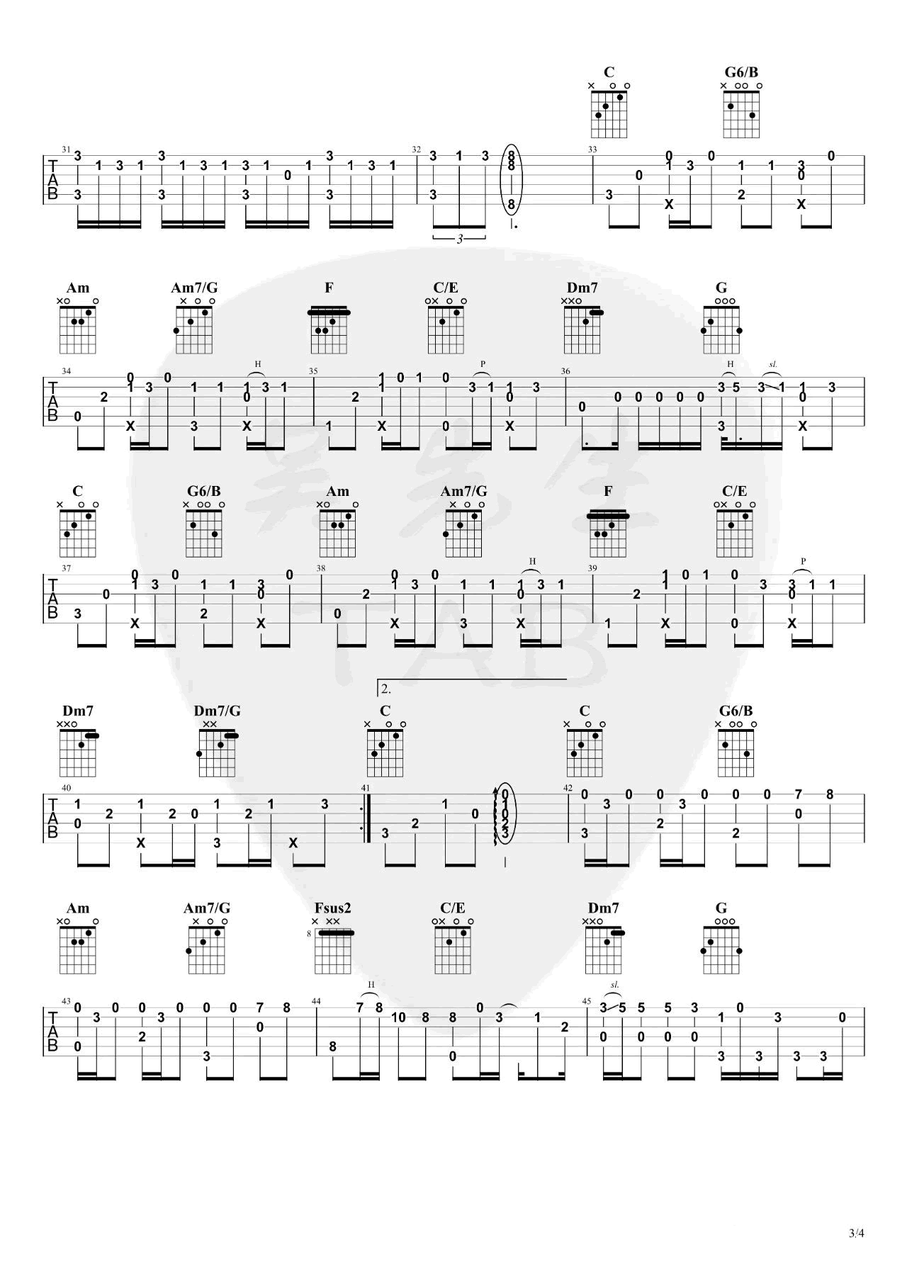 EN《间距》吉他指弹谱-3