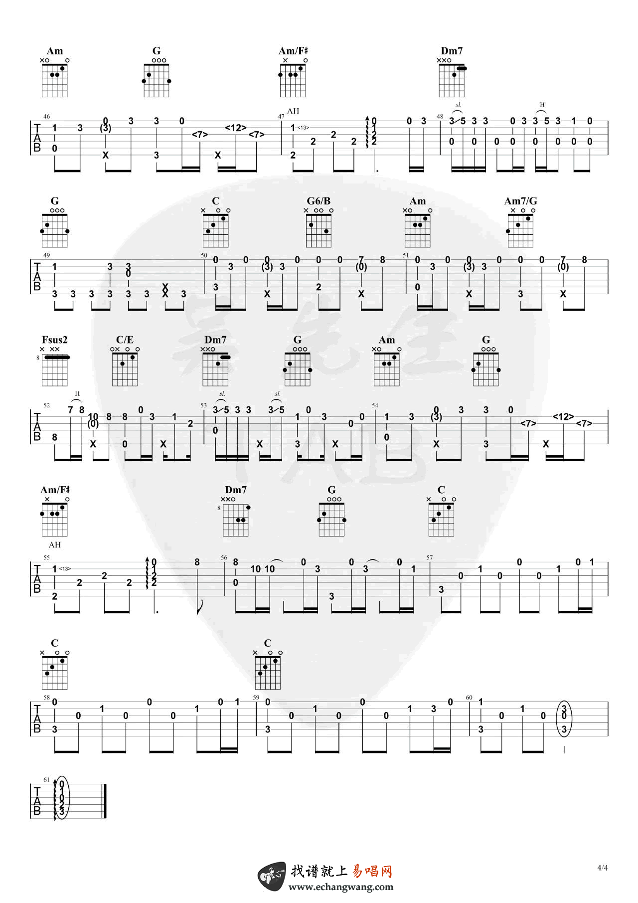 EN《间距》吉他指弹谱-1